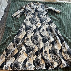 Tory Burch Black and White Maxi Dress